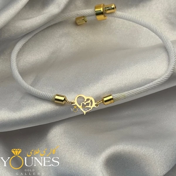 دستبند کبوتر قلبی طلا لیزری